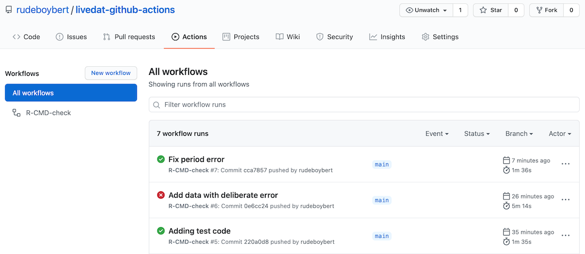 Screenshot of fixed GitHub Actions build
