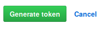 Screenshot of generate token button