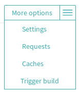 Screenshot of More options menu on Travis